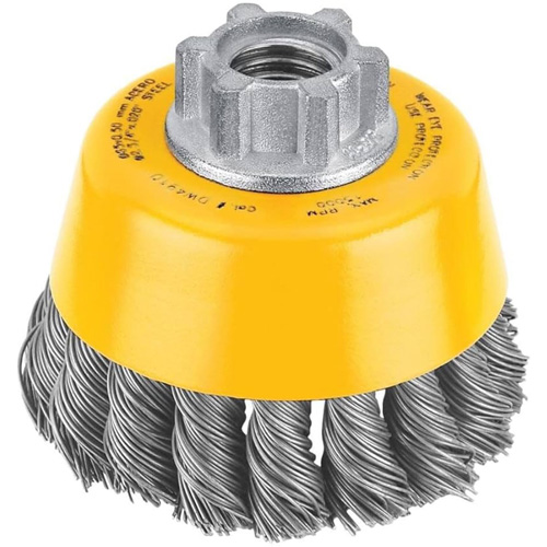 Brosse boisseau en fil de carbone torsad&eacute; &agrave; haute performance, 3" dia. x 5/8"-11 arbre Maritime Industrial Rubber