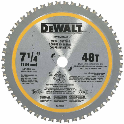 Circular Saw Blade, 7-1/4", 48 Teeth, Metal Use Maritime Industrial Rubber