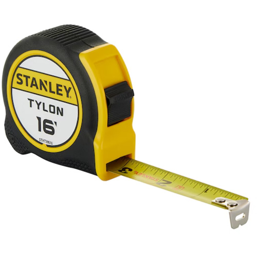 Tylon Tape Measure, 16', Imperial Graduations Maritime Industrial Rubber