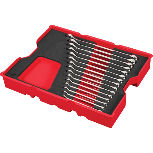 Jeu de cl&eacute;s avec plateau pour tiroirs PACKOUT, Combinaison, 15 morceaux, M&eacute;trique Maritime Industrial Rubber