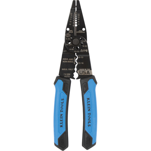 Long Nose Multi-Purpose Wire Stripper, 8-1/4" L, 10 - 20/12 - 22 AWG Maritime Industrial Rubber