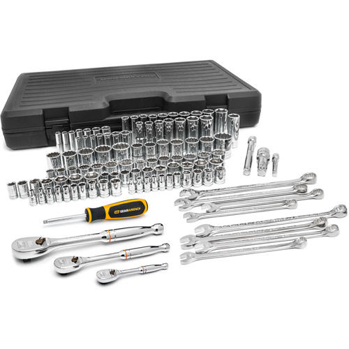 1/4", 3/8" & 1/2" Drive 6 & 12 Point Standard & Deep SAE/Metric Mechanics Tool Set Maritime Industrial Rubber