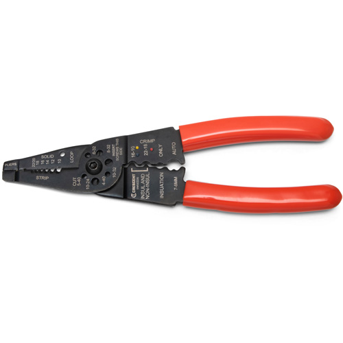 Wire Stripper & Crimper, 8" L, 10 - 22 AWG Maritime Industrial Rubber
