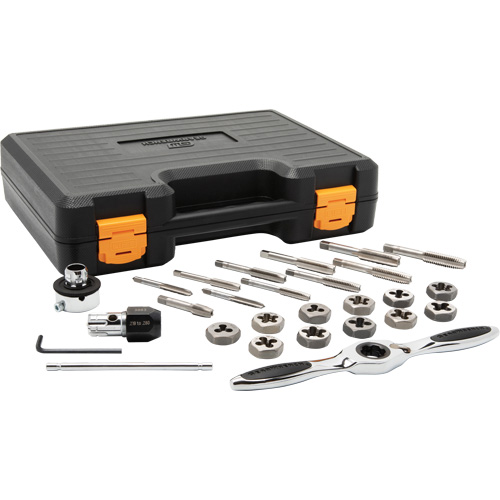 SAE Ratcheting Tap & Die Set, 27 Pieces Maritime Industrial Rubber