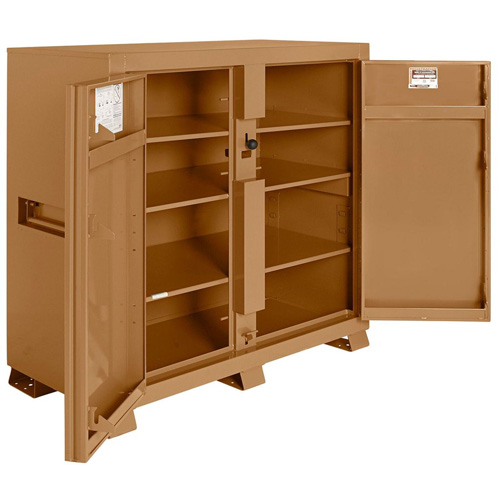 Model 139 Jobsite Cabinet with Padlock, Steel, 59.4 Cubic Feet, Tan Maritime Industrial Rubber