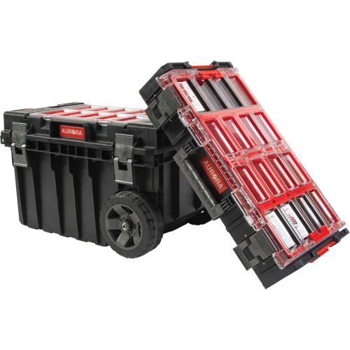 2-Piece Arx&reg; Rolling Tool Chest Set, 23-4/5" x 16" x 20-3/5", Black Maritime Industrial Rubber