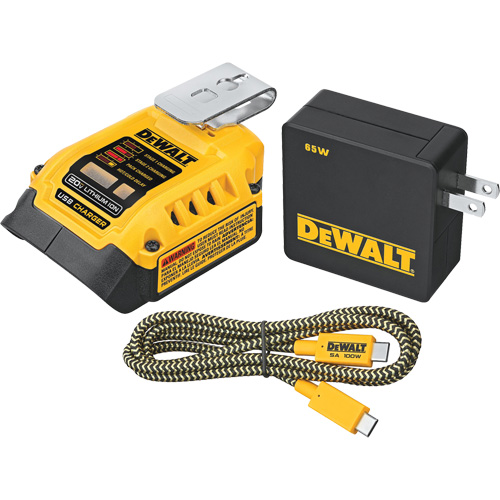 Trousse de recharge USB MAX*/FLEXVOLT 5 A, 20 V, Lithium-ion Maritime Industrial Rubber