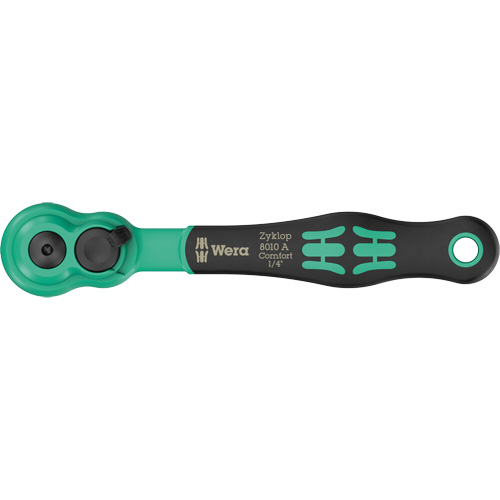 Cl&eacute; &agrave; cliquet Zyklop Comfort avec levier dinversion, Prise de 1/4", Poign&eacute;e Ergonomique Maritime Industrial Rubber