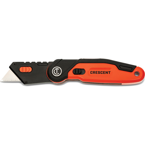 Folding Utility Knife, 1" Blade, Steel Blade, Aluminum Handle Maritime Industrial Rubber