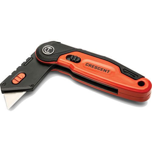 Folding Utility Knife, 1" Blade, Steel Blade, Aluminum Handle Maritime Industrial Rubber