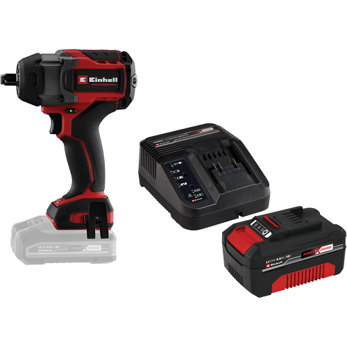 Cl&eacute; &agrave; chocs professionnelle sans fil avec batterie 4 Ah PXC et ensemble de d&eacute;part de chargeur, 18 V, Mandrin 1/2" Maritime Industrial Rubber
