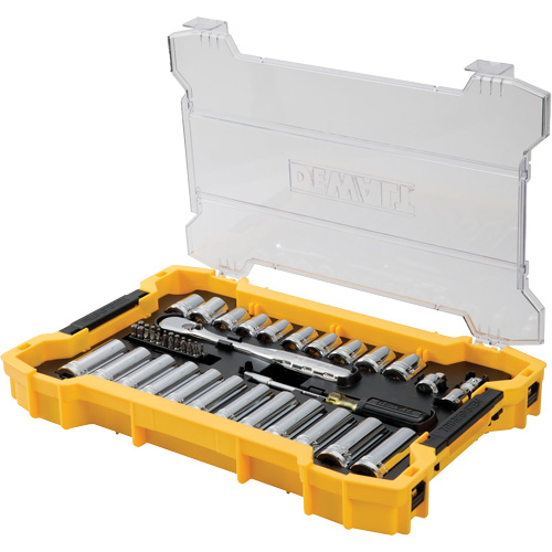 3/8" & 1/2" Mechanic's Tool Set with TOUGHSYSTEM&reg; 2.0 Tray & Lid Maritime Industrial Rubber