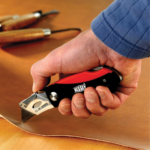 Folding Utility Knife, 2-3/8" Blade, Plastic/Cushion Handle Maritime Industrial Rubber