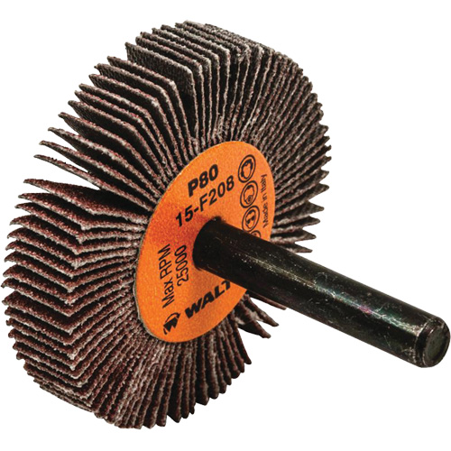 Flap Wheels-Coolcut Flap Wheels, Aluminum Oxide, 80 Grit, 2" x 3/8" x 1/4" Maritime Industrial Rubber