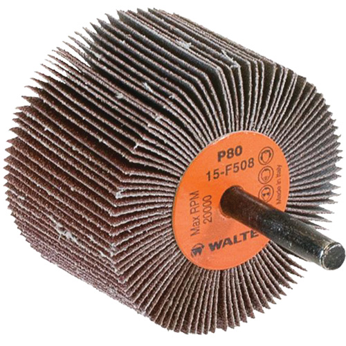 Flap Wheels-Coolcut Flap Wheels, Aluminum Oxide, 80 Grit, 2-1/2" x 1-1/2" x 1/4" Maritime Industrial Rubber