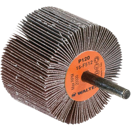 Flap Wheels-Coolcut Flap Wheels, Aluminum Oxide, 120 Grit, 2-1/2" x 1-1/2" x 1/4" Maritime Industrial Rubber