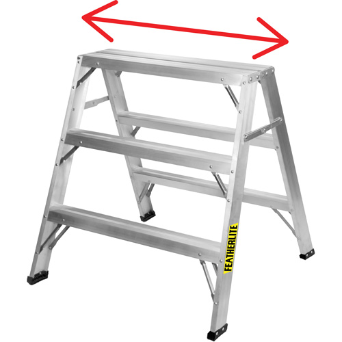 Industrial-Duty Sawhorse, 2' H x 31.9375" W x 23.50" D, 300 lbs. Capacity, Aluminum Maritime Industrial Rubber