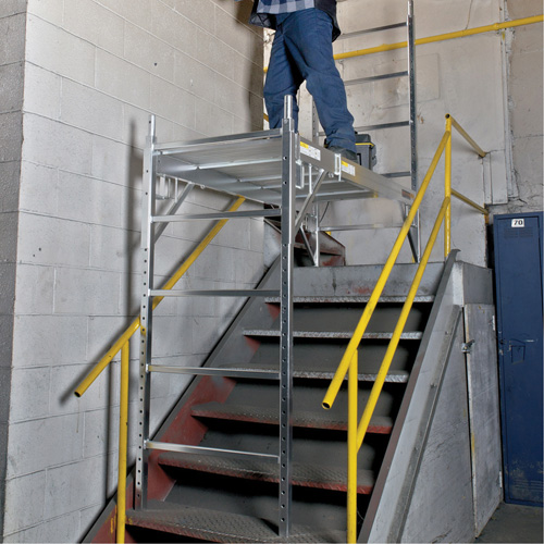 Mobile Work Scaffolding - Maxi Square Scaffolding, Aluminum Frame, 74" D x 75" H Maritime Industrial Rubber
