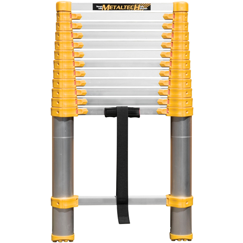 Telescopic Ladder, 3' - 12', Aluminum, 250 lbs. Capacity, Type 1 Maritime Industrial Rubber