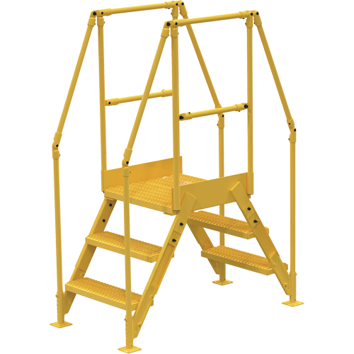 Crossover Ladder, 54-1/2" Overall Span, 30" H x 24" D, 24" Step Width Maritime Industrial Rubber