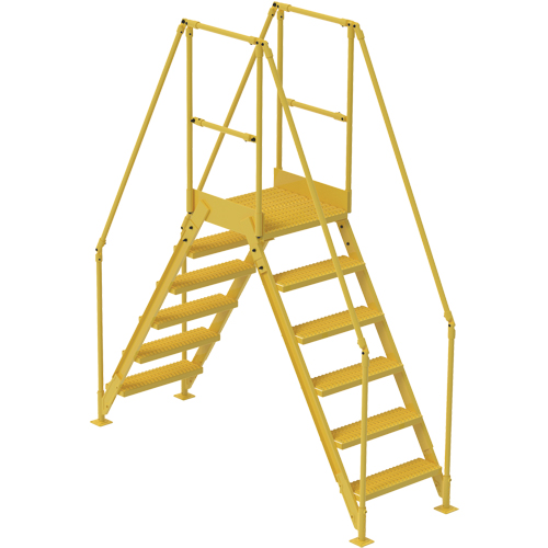 Crossover Ladder, 92" Overall Span, 60" H x 24" D, 24" Step Width Maritime Industrial Rubber