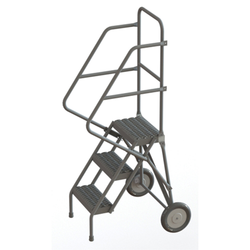 &eacute;chelles roulantes, 3 marches, Stri&eacute;, Hauteur 30" Maritime Industrial Rubber