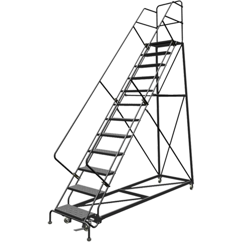 &eacute;chelles en angle de s&eacute;curit&eacute;, 12 marches, Perfor&eacute;, Inclinaison 50°, Hauteur 120" Maritime Industrial Rubber