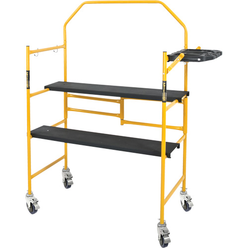 Jobsite Series 4' Safety Rail & Tool Shelf Scaffold Kit, Steel Frame, 49-1/2" D x 57-3/4" H Maritime Industrial Rubber