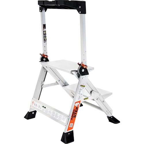 Jumbo Step Ladder, 1.5', Aluminum, 375 lbs. Capacity, Type 1AA Maritime Industrial Rubber