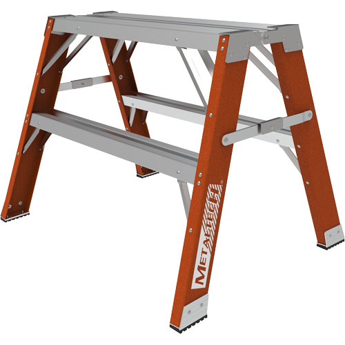 Buildman Step-up Workbench, 2' H x 33.5" W x 25.75" D, 300 lbs. Capacity, Fibreglass Maritime Industrial Rubber