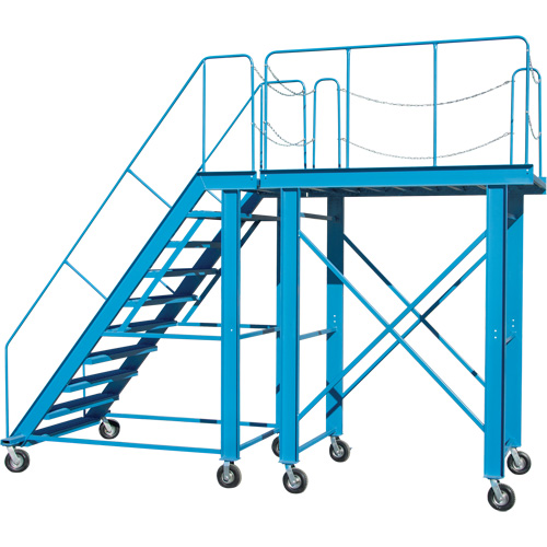 &eacute;chelle &agrave; neige, Acier, 10 Marches, 99" ha, 85-1/2" p, 48" Marche, Stri&eacute; Maritime Industrial Rubber