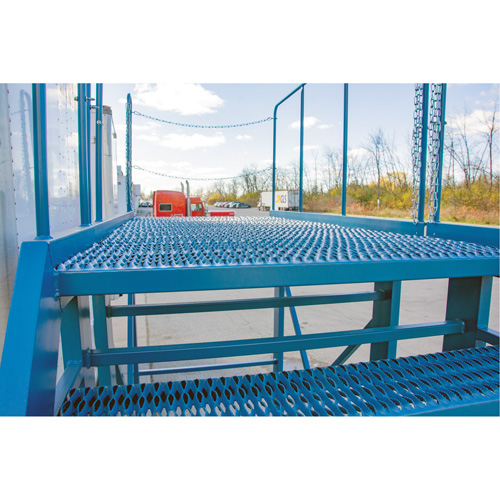 &eacute;chelle &agrave; neige, Acier, 10 Marches, 99" ha, 85-1/2" p, 48" Marche, Stri&eacute; Maritime Industrial Rubber