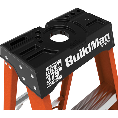 Step Ladder, 4', Fibreglass, 375 lbs. Capacity, Type 1AA Maritime Industrial Rubber