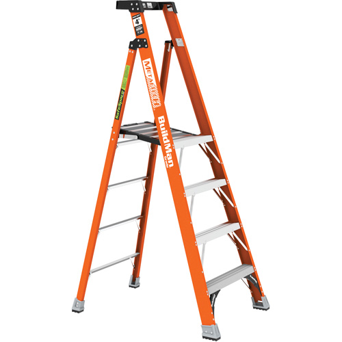 Safespace Platform Step Ladder, 4', 300 lbs. Cap. Maritime Industrial Rubber