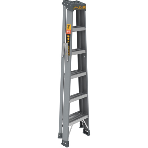 Step Ladder, 6', Fibreglass, 225 lbs. Capacity, Type 2 Maritime Industrial Rubber