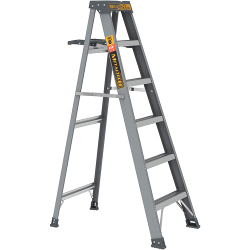 Step Ladder with Paint Tray, 6', Fibreglass, 225 lbs. Capacity, Type 2 Maritime Industrial Rubber