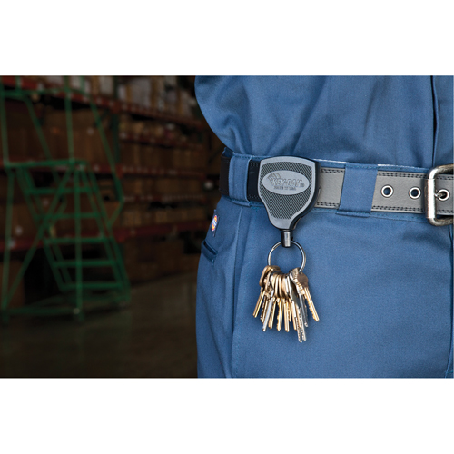 Porte-cl&eacute;s Super48, Polycarbonate, C&acirc;ble 48", Fixation Agrafe de ceinture Maritime Industrial Rubber