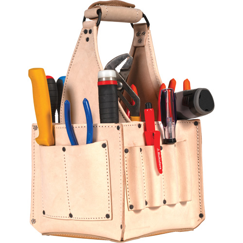Electrical & Maintenance Tool Pouches, Leather, 17 Pockets, Beige Maritime Industrial Rubber