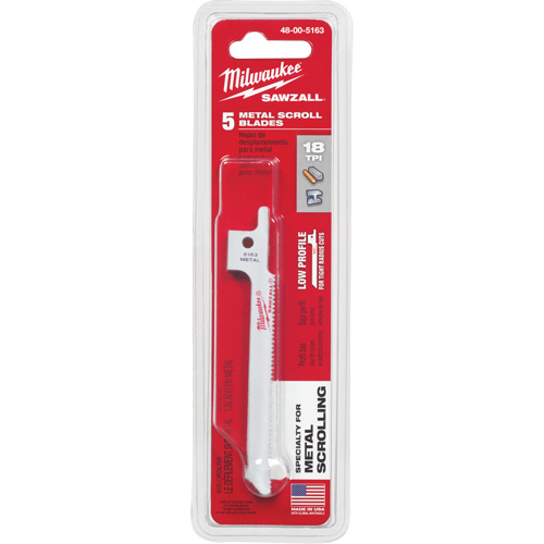 Sawzall&reg; Reciprocating Saw Blade, Bi-Metal, 18 TPI, 3-5/8" L x 5/16" W Maritime Industrial Rubber