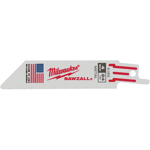Sawzall&reg; Reciprocating Saw Blades, Bi-Metal, 24 TPI, 4" L x 3/4" W Maritime Industrial Rubber
