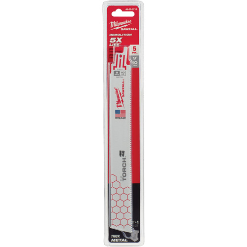 The Torch Ice Hardened Sawzall&reg; Blade, Bi-Metal, 10 TPI, 9" L x 1" W Maritime Industrial Rubber