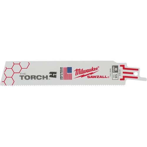The Torch Sawzall&reg; Blades, Bi-Metal, 14 TPI, 6" L x 1" W Maritime Industrial Rubber