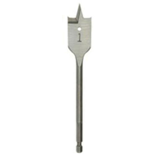 Flat Boring Bit, 1-1/8" Diameter, 1/4" Hex Shank, 6" Length Maritime Industrial Rubber