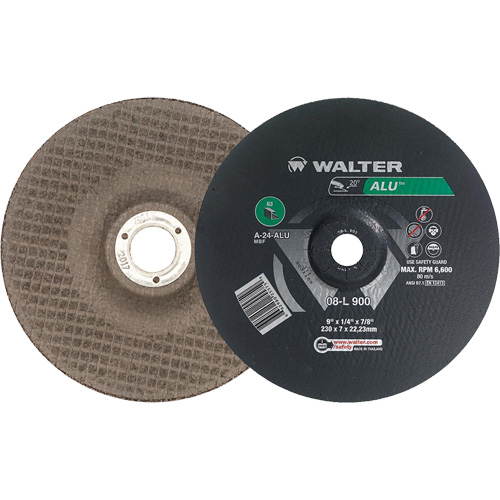 Aluminium Depressed Centre Grinding Wheels, 9" x 1/4", 7/8" Arbor, Type 27 Maritime Industrial Rubber