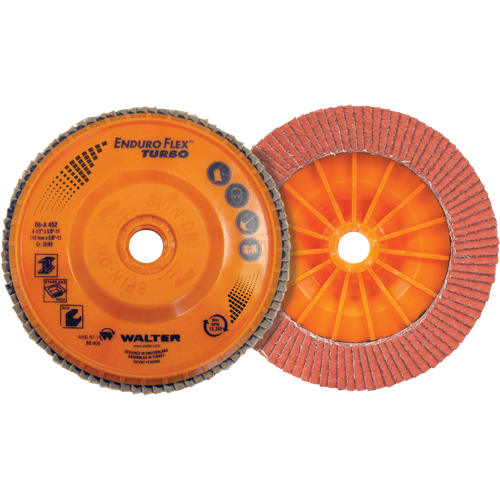 Enduro-Flex Turbo Flap Disc, 4-1/2" x 5/8"-11, Type 27S, 36/60 Grit, Ceramic Maritime Industrial Rubber