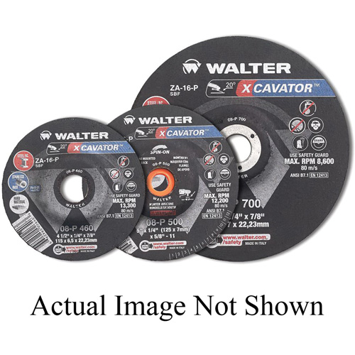 Meule XCAVATOR, 4-1/2" x 1/4", Arbre 5/8"-11, Zirconium, Type 27 Maritime Industrial Rubber