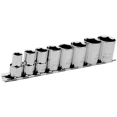 SAE Socket Set, 8 Pcs, 3/8" Drive Size Maritime Industrial Rubber