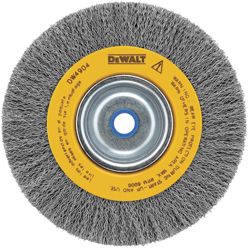 Brosse &agrave; fils torsad&eacute;s d&eacute;tabli, 6" dia., Fils 0,014", Arbre 5/8" - 1/2" Maritime Industrial Rubber