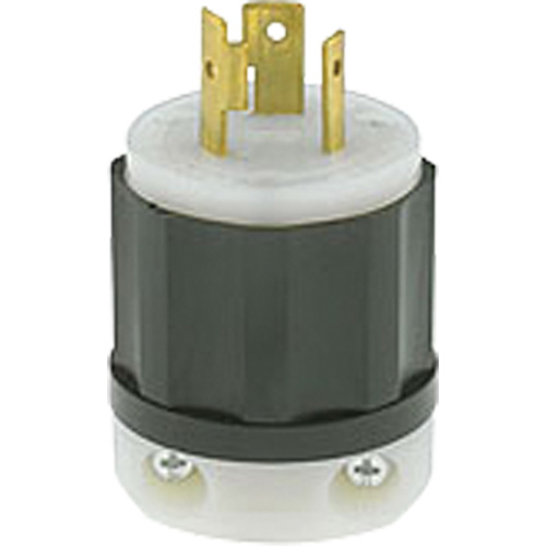 2-Pole 3-Wire Grounding Locking Plug, Nylon, 20 Amps, 250 V, L6-20P Maritime Industrial Rubber