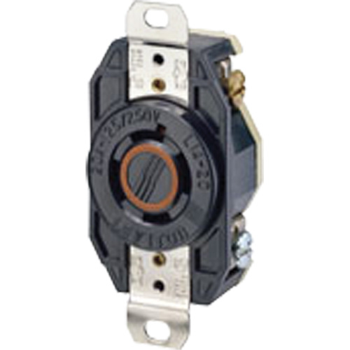 Single Flush 3-Pole 4-Wire Grounding Receptacle Maritime Industrial Rubber